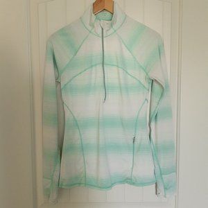 Athleta Running Wild Half Zip 2.0 Top Green Heather Size S